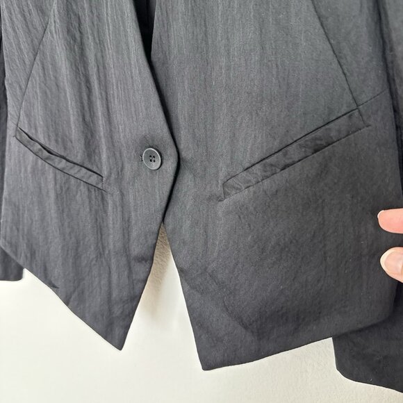 Helmut Lang Puckered Satin Smoking Tuxedo Jacket Womens 4 Classic Preppy Luxury - Picture 5 of 9